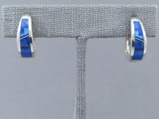 Lapis & Opal Inlay Earrings (Smaller ‘Huggies’)