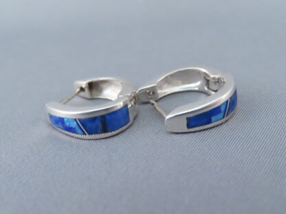 Lapis & Opal Inlay Earrings (Smaller ‘Huggies’)