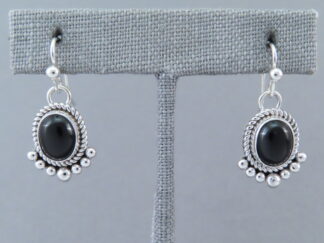 Shop Native American Jewelry - Small Black Onyx Earrings (hooks) by Navajo jeweler, Artie Yellowhorse $110- FOR SALE