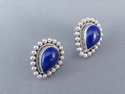 Artie Yellowhorse Lapis & Sterling Silver Earrings