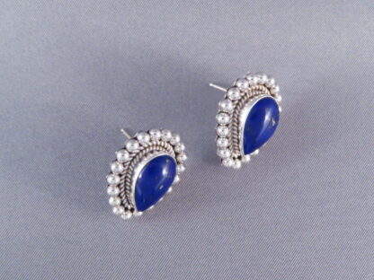 Artie Yellowhorse Lapis & Sterling Silver Earrings