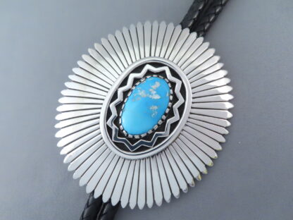 Blue Gem Turquoise Bolo Tie by Wyatt Lee-Anderson