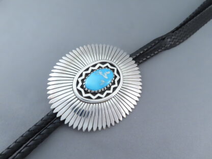 Blue Gem Turquoise Bolo Tie by Wyatt Lee-Anderson