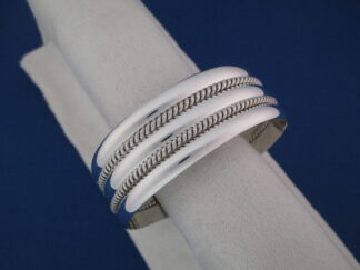 Polished 3 Row Sterling Silver Bracelet Cuff by Artie Yellowhorse