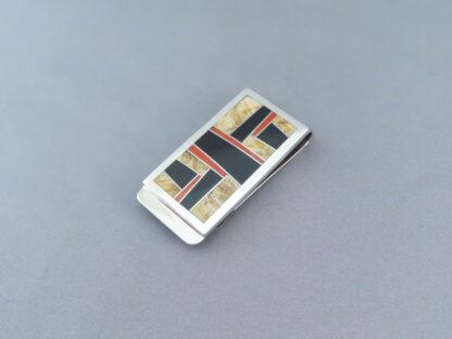 Money Clip with Inlaid Multi-Stones