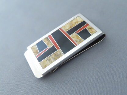 Money Clip with Inlaid Multi-Stones