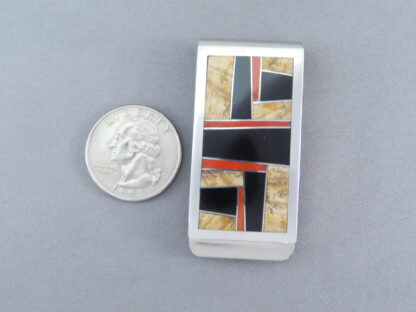 Money Clip with Inlaid Multi-Stones