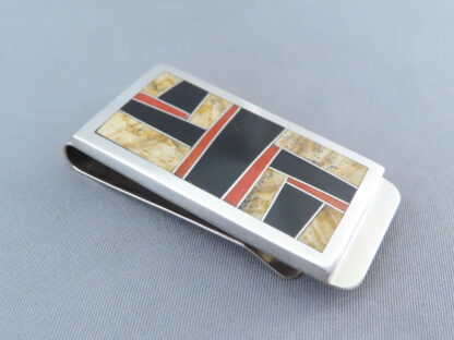Money Clip with Inlaid Multi-Stones