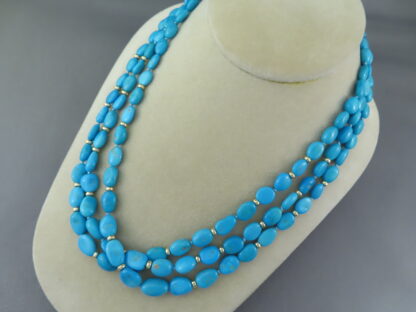 Sleeping Beauty Turquoise & 14kt Gold Necklace