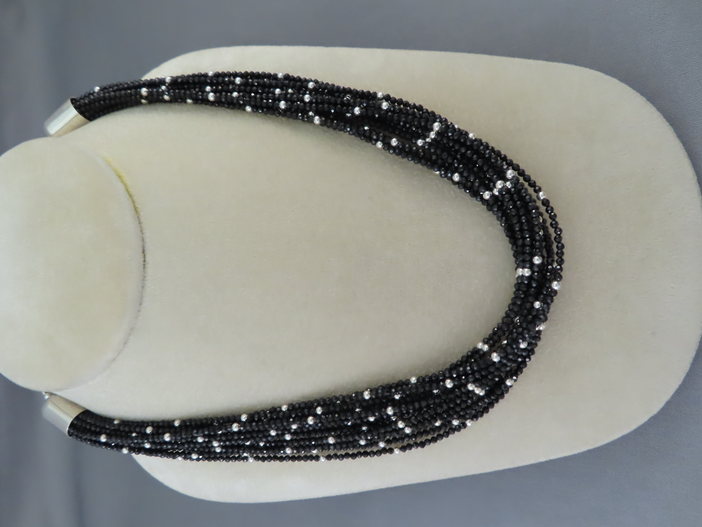 Shop Native American Jewelry - 15Strand Black Spinel Necklace by Navajo jewelers, Desiree & Artie Yellowhorse $785- FOR SALE