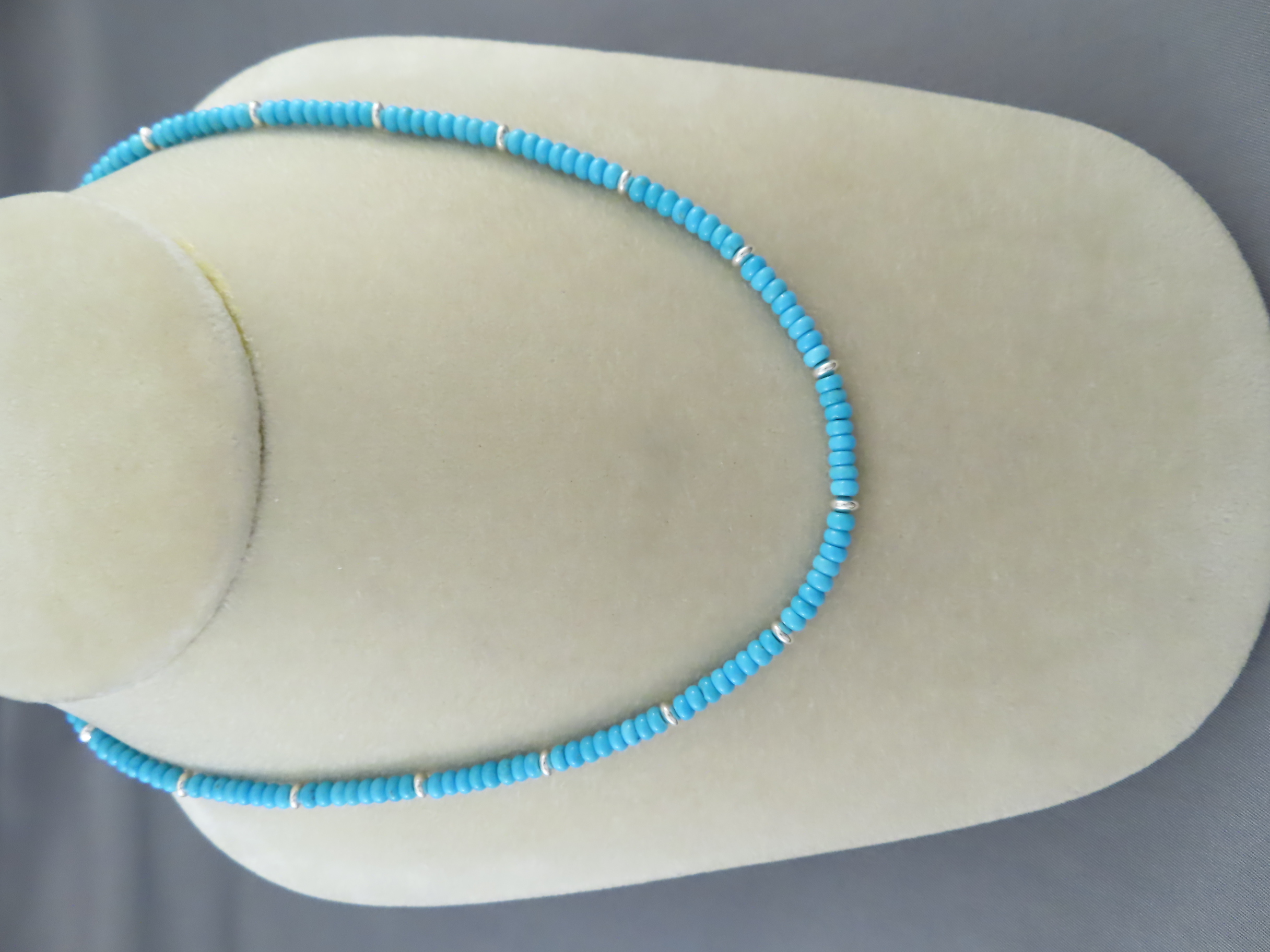 Shop Turquoise Jewelry - Dainty Sleeping Beauty Turquoise Necklace by Navajo Indian jewelry artist, Desiree Yellowhorse $525- FOR SALE