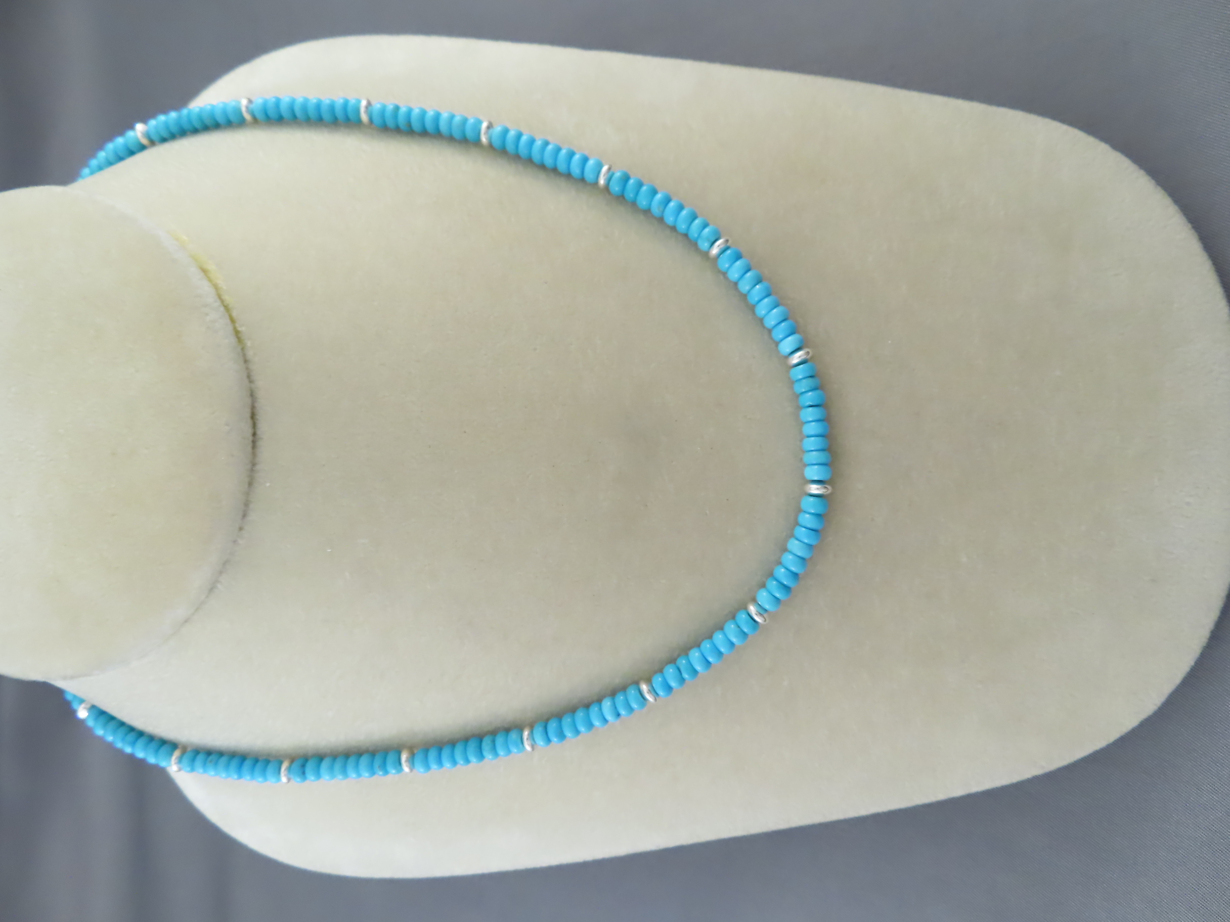 Small-Bead Sleeping Beauty Turquoise Necklace by Desiree Yellowhorse