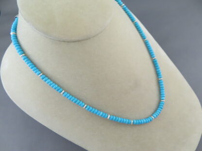 Small-Bead Sleeping Beauty Turquoise Necklace by Desiree Yellowhorse