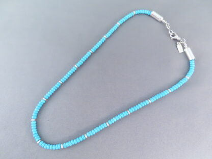 Small-Bead Sleeping Beauty Turquoise Necklace by Desiree Yellowhorse