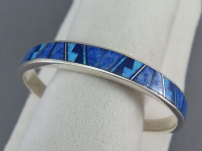 Lovely Inlay Bracelet Cuff with Lapis & Opal