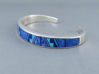 Lovely Inlay Bracelet Cuff with Lapis & Opal