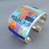 Inlaid Multi-Color Cuff Bracelet (Wide)
