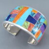 Inlaid Multi-Color Cuff Bracelet (Wide)
