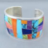 Inlaid Multi-Color Cuff Bracelet (Wide)