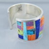 Inlaid Multi-Color Cuff Bracelet (Wide)