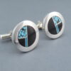 Black Jade & Turquoise Inlay Cufflinks