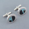 Black Jade & Turquoise Inlay Cufflinks