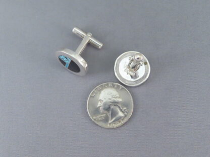 Black Jade & Turquoise Inlay Cufflinks