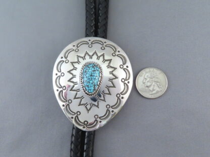 Bolo Tie with Kingman Turquoise by Rose Anne Taylor