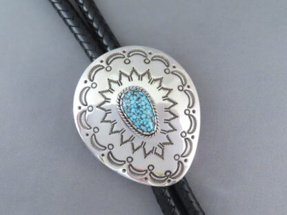 Bolo Tie with Kingman Turquoise by Rose Anne Taylor