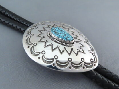 Bolo Tie with Kingman Turquoise by Rose Anne Taylor