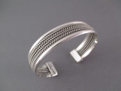 Sterling Silver Bracelet Cuff by Artie Yellowhorse with ‘Mesh’ Design