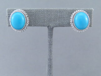 Sleeping Beauty Turquoise Cabachon Earrings