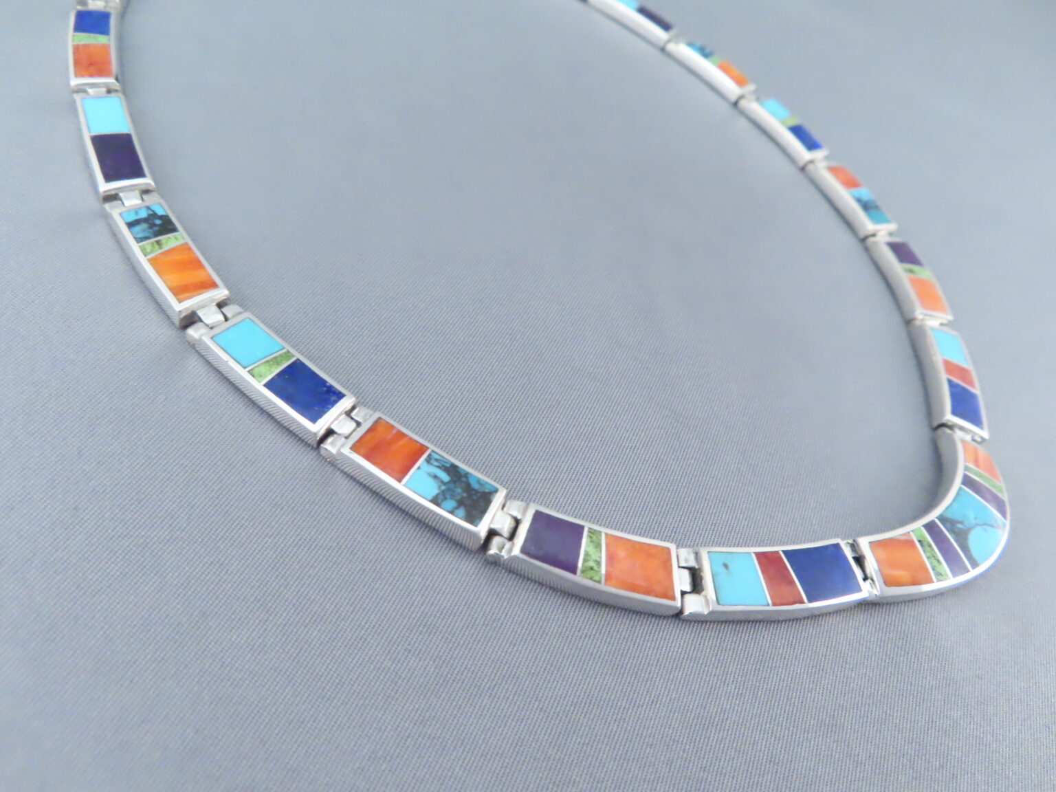 Inlaid Multi-Color Necklace - Navajo Jewelry - Inlay Necklace