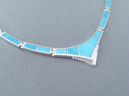Sterling Silver & Turquoise Inlay Necklace