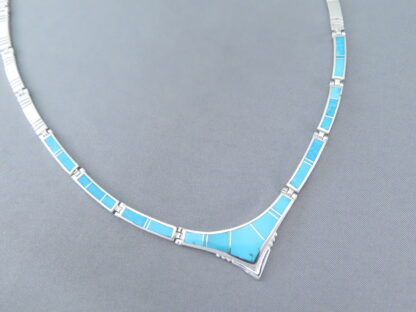 Sterling Silver & Turquoise Inlay Necklace