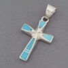 Turquoise Inlay Cross Pendant