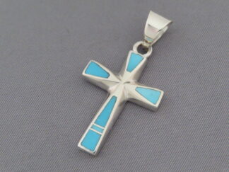 Turquoise Inlay Cross Pendant