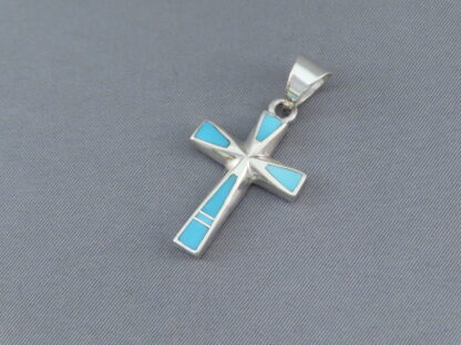 Turquoise Inlay Cross Pendant