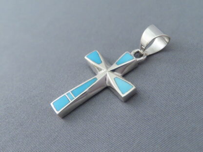 Turquoise Inlay Cross Pendant