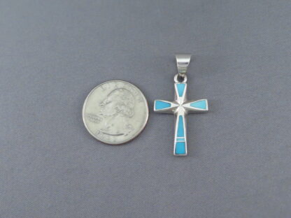 Turquoise Inlay Cross Pendant