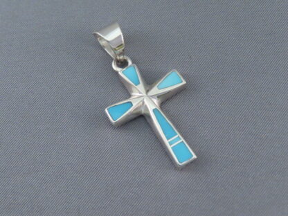 Turquoise Inlay Cross Pendant