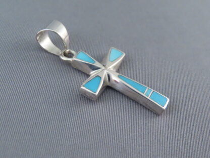 Turquoise Inlay Cross Pendant