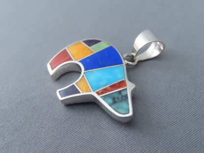 Multi-Color Inlay Bear Pendant (medium-size)