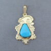 Blue Gem Turquoise 14kt Gold Pendant
