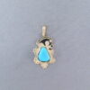 Blue Gem Turquoise 14kt Gold Pendant