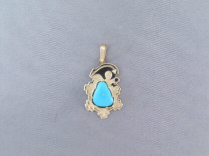 Blue Gem Turquoise 14kt Gold Pendant