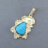 Blue Gem Turquoise 14kt Gold Pendant
