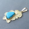 Blue Gem Turquoise 14kt Gold Pendant