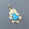 Blue Gem Turquoise 14kt Gold Pendant