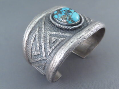 Morenci Turquoise Cuff Bracelet by Aaron Anderson (Sandcast)